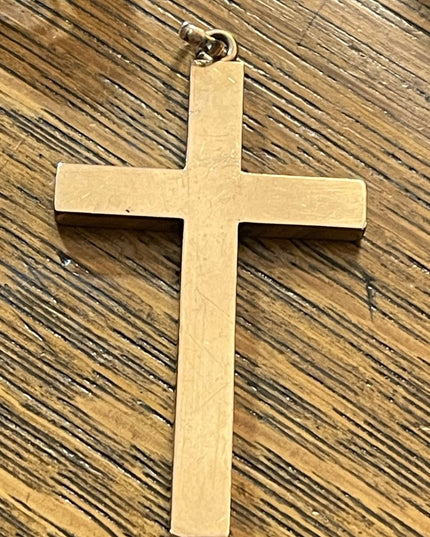 Antique Hand crafted 14k Rose Gold Cross Pendant