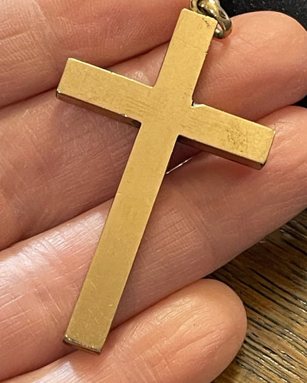 Antique Hand crafted 14k Rose Gold Cross Pendant