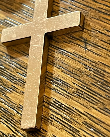 Antique Hand crafted 14k Rose Gold Cross Pendant