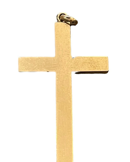 Antique Hand crafted 14k Rose Gold Cross Pendant