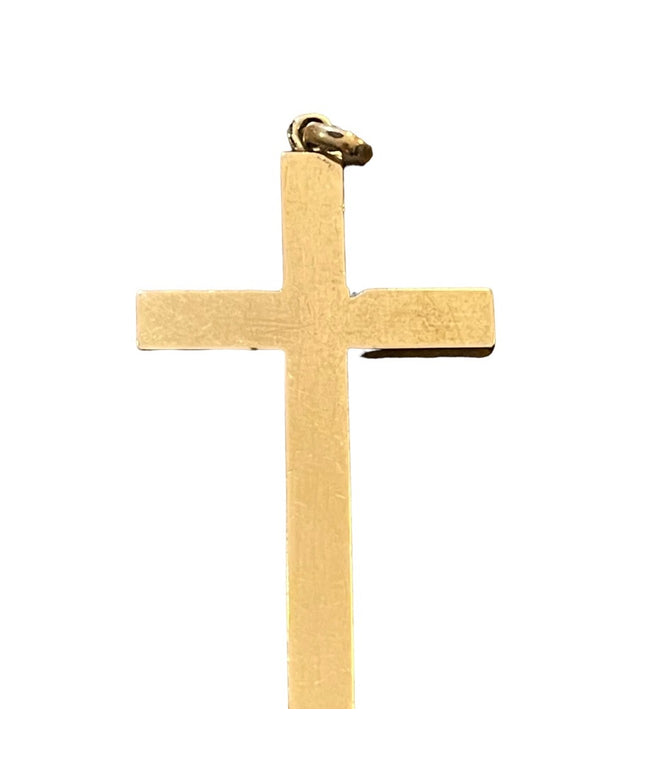Antique Hand crafted 14k Rose Gold Cross Pendant