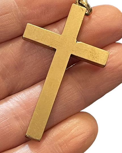 Antique Hand crafted 14k Rose Gold Cross Pendant