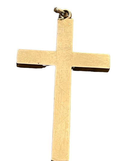 Antique Hand crafted 14k Rose Gold Cross Pendant