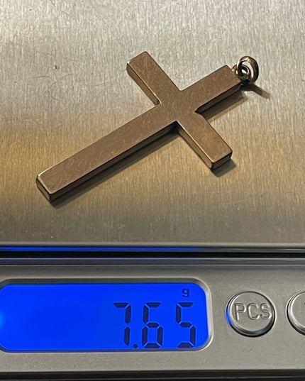 Antique Hand crafted 14k Rose Gold Cross Pendant