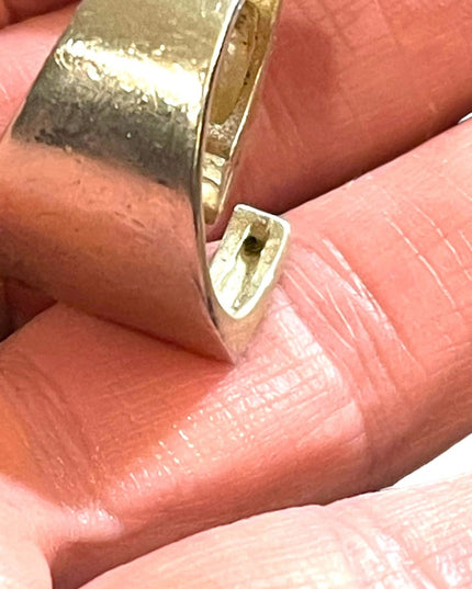 Mens Antique Scandanavian Hand crafted geometric modernist ring Sterling 950