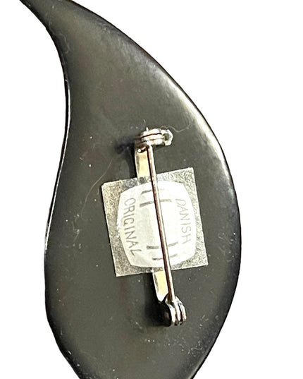 Mid century Hand Hanson Danish Ebony & sterling hand made modernist brooch