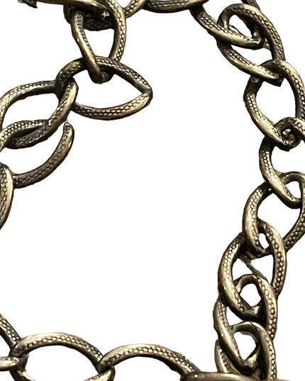 Antique Sterling silver Marcasite padlock heart keepsake bracelet sweetheart