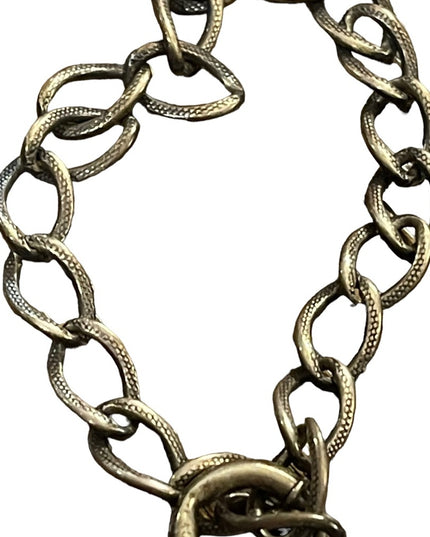 Antique Sterling silver Marcasite padlock heart keepsake bracelet sweetheart