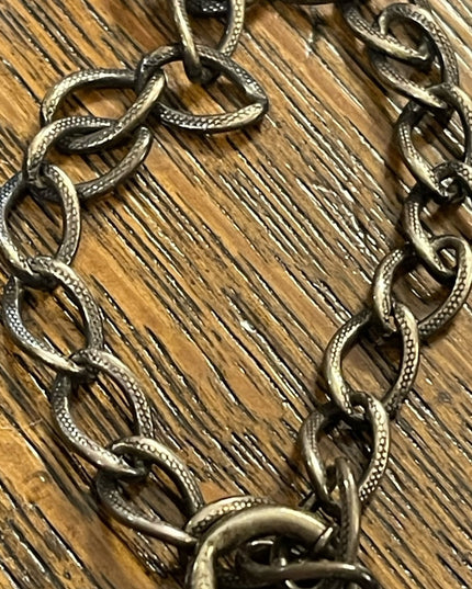 Antique Sterling silver Marcasite padlock heart keepsake bracelet sweetheart