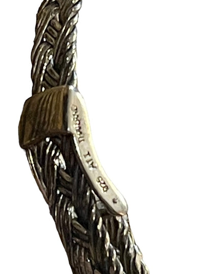 Lovely Antiqued ATI 925 Thai Braided buckle bangle bracelet sterling silver