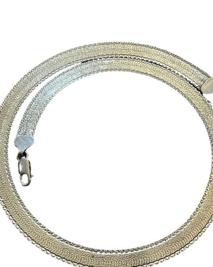Sterling silver 925 Milor Italy vintage diamond cut herringbone 18” necklace