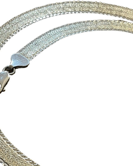 Sterling silver 925 Milor Italy vintage diamond cut herringbone 18” necklace