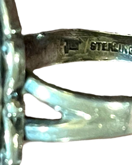 Vintage 1970s Bell Trading Post sterling silver 925 turquoise ring Southwestern