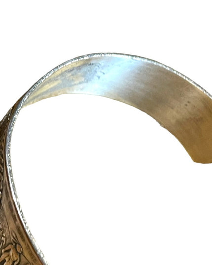 Vintage Copper silver Southwestern Navajo Etched Indian Mens Cuff bracelet