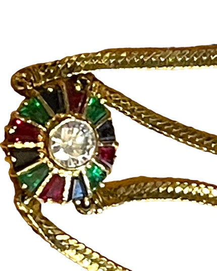 Lovely gold plate sterling silver 925 Sim stones PK fancy bracelet