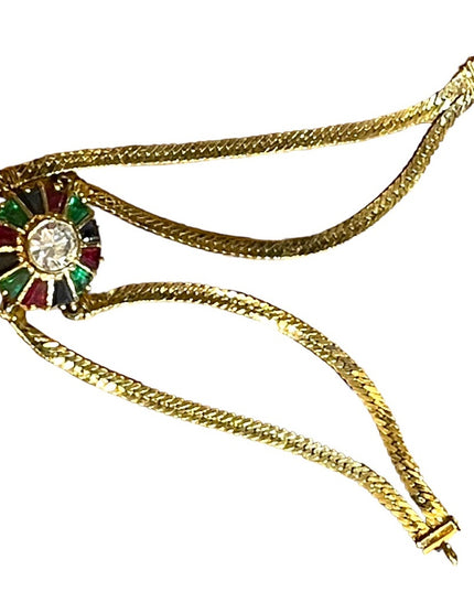 Lovely gold plate sterling silver 925 Sim stones PK fancy bracelet