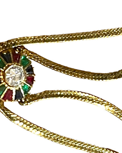 Lovely gold plate sterling silver 925 Sim stones PK fancy bracelet