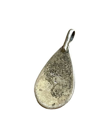 Vintage 1950s Sterling silver L stamp Turquoise Southwestern necklace pendant