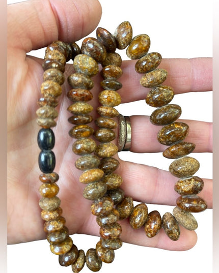Antique stunning RAW Baltic Amber bead necklace Art Deco 1920s
