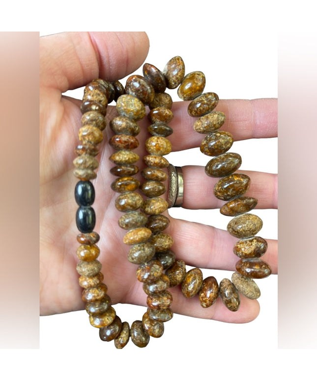 Antique stunning RAW Baltic Amber bead necklace Art Deco 1920s