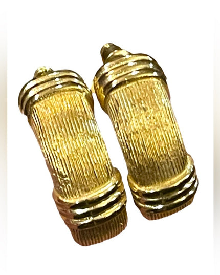 Stunning gold plt CHRISTIAN DIOR Paris France runway hoop earrings AUTHENTIC