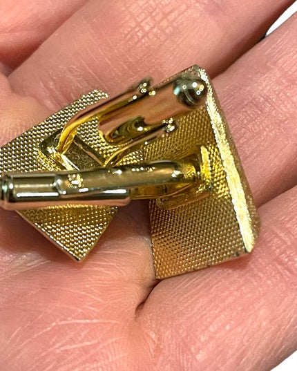Vintsge gold finish fancy pearl accent cufflinks