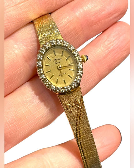 Vintage Massey Tissot Gold plt Diamond Illusion Watch