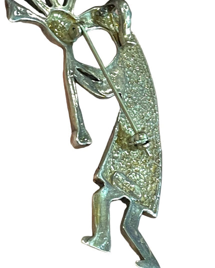 Vintage Southwestern AZ Navajo Kokopelli pendant Lg Sterling silver 925 brooch