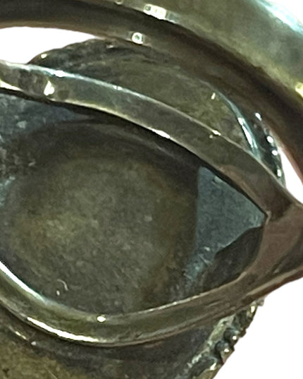 Vintage sterling silver 925 England Butterfly wing coastal scene Adjustable ring