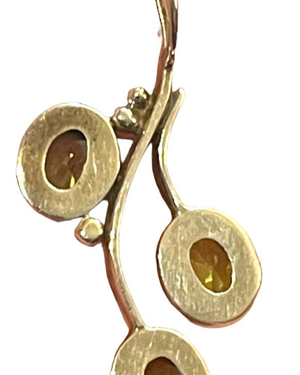 Stunning sterling silver 925 Peridot Southwestern Leaf pendant necklace