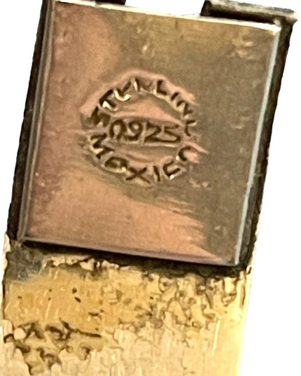 Vintage sterling silver 925 Etched Mexican sitting under cactus tree bracelet