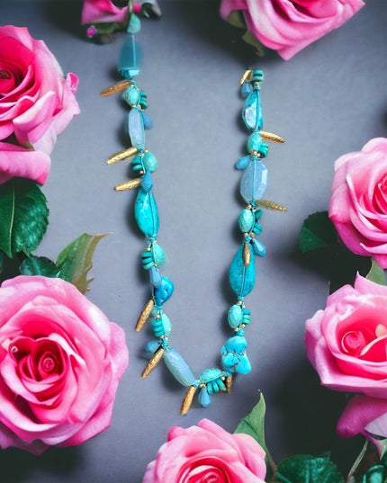 40” Faux Turquois Statement necklace