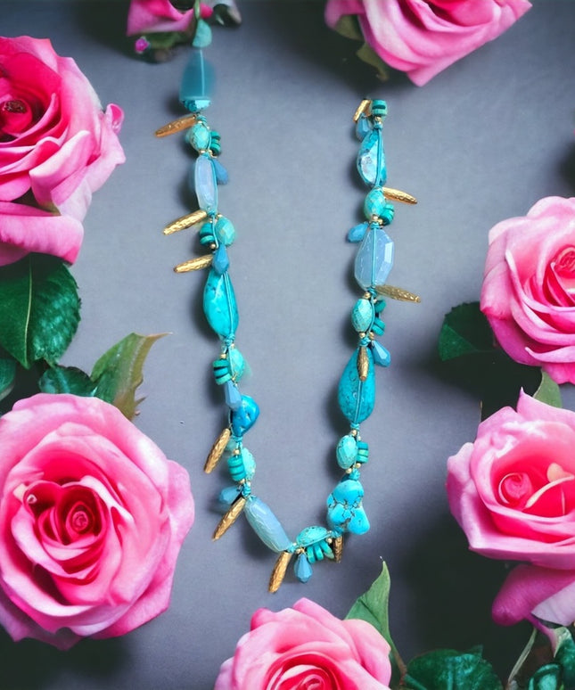 40” Faux Turquois Statement necklace