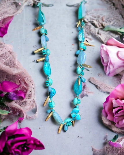 40” Faux Turquois Statement necklace