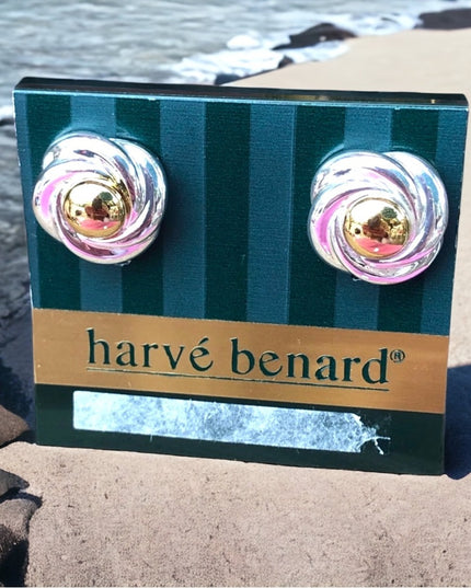 Vintage NEW 1980s Harve Benard gold silver clip on