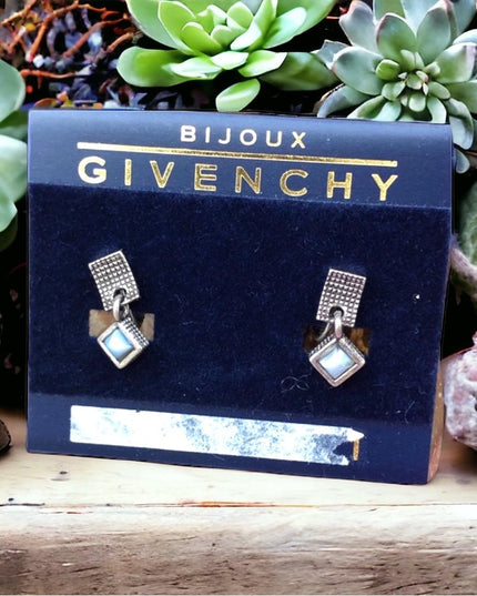 Vintage New Givenchy earrings clip screw Gold finish w faux pearl
