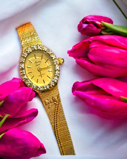 Vintage Massey Tissot Gold plt Diamond Illusion Watch