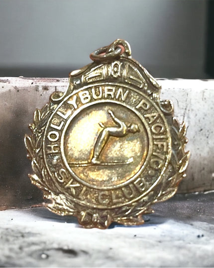 Vintage 1939 sterling silver 925 Metal award pendant Hollyburn pacific Ski club