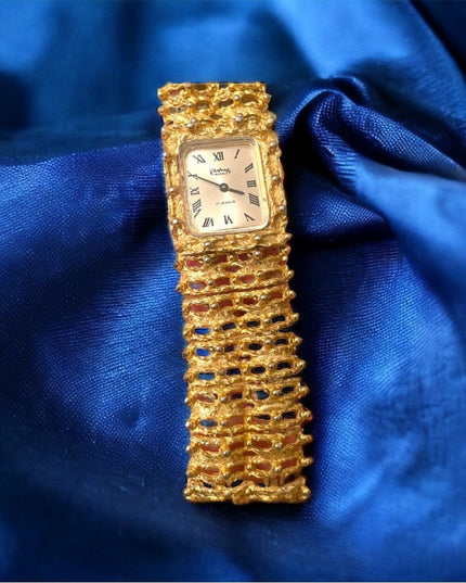 Vintage high quality RHAPSODY gold chunky watch windup