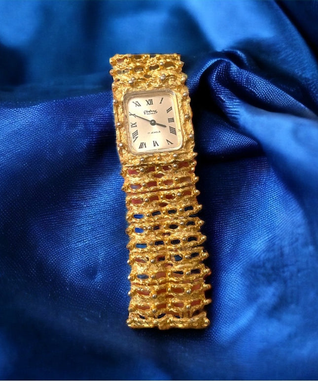 Vintage high quality RHAPSODY gold chunky watch windup