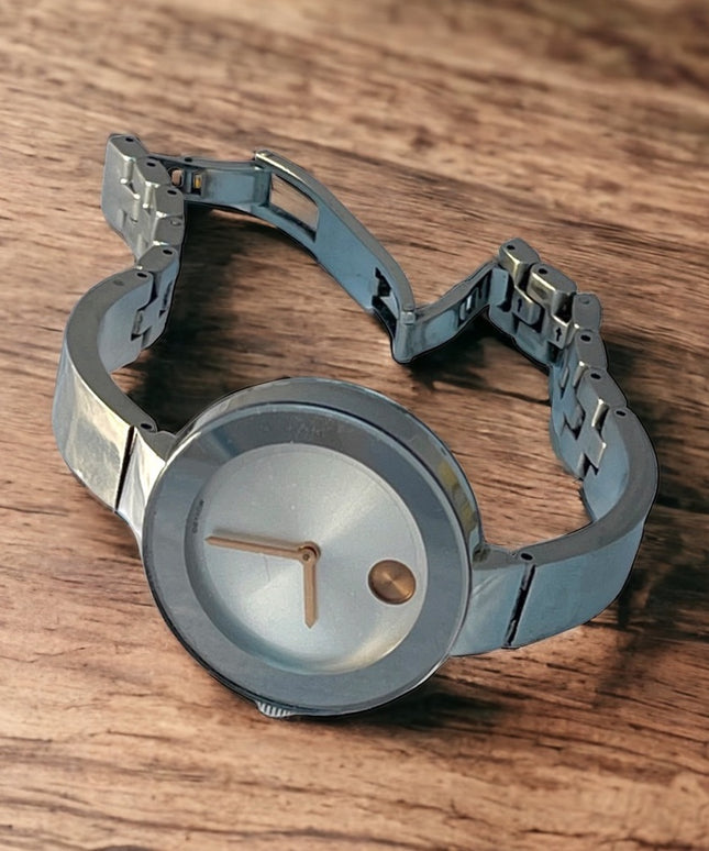 Movado Bold Silver watch womens 7”  vg cond