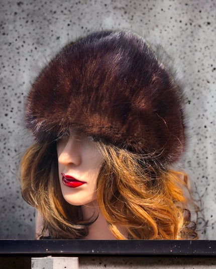 Vintage Simpsons Brown Mink fur Hat Sz sm
