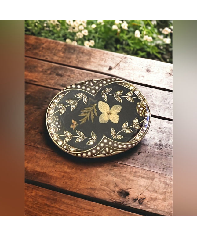 Antique Victorian Art deco marcasite flower broch with enamel silver 💗