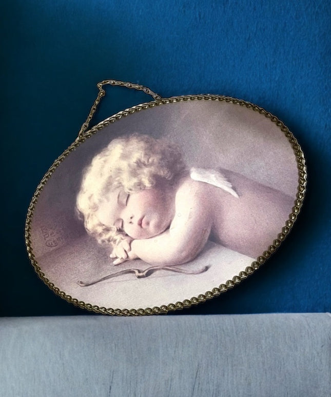 Vintage Angel Sleeping Wall hanging picture or Dresser tray decor