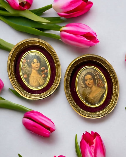Vintage 1960s Kane Cameo Framed Cameo prints Ladies Countess & Dutchess
