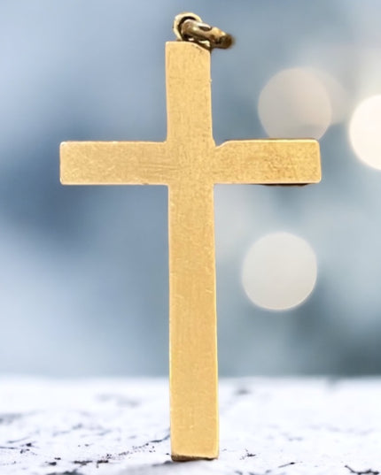 Antique Hand crafted 14k Rose Gold Cross Pendant