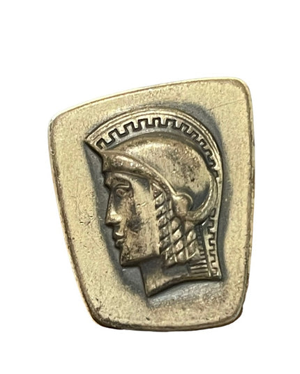 Vintage silver antiqued finish distressed Trojan soldier cufflinks
