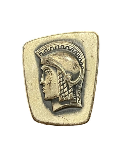Vintage silver antiqued finish distressed Trojan soldier cufflinks