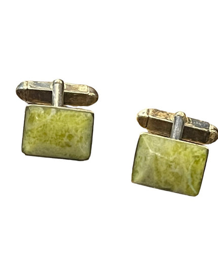 Vintage Silver plated connemara marble cufflinks