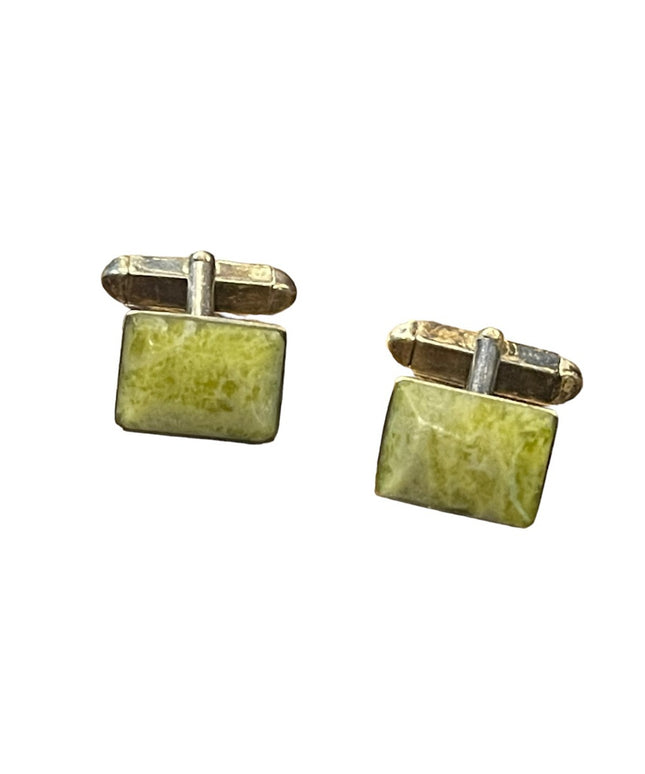 Vintage Silver plated connemara marble cufflinks